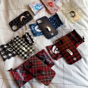 Lot of 7 loopy cases polka dot plaid hearts tartan clear floral iphone 12 12pro